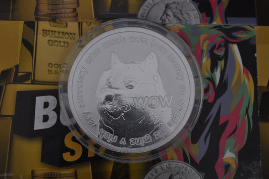1oz Silver Round | Dogecoin Design | .999 Fine Silver | “Such Wow” Collectible Bullion
