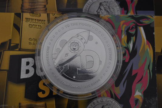 1oz Silver Round | Dogecoin Design | .999 Fine Silver | “Such Wow” Collectible Bullion