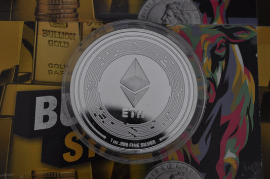 1oz Silver Round | Ethereum Design | .999 Fine Silver | Cryptocurrency Collectible Bullion