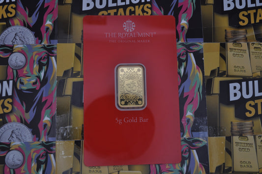 Royal Mint 5g Gold Bar – Om Edition | .9999 Fine Gold | Sealed Assay Sleeve