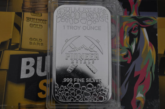 1oz Silver Bar | Pioneer Metals | .999 Fine Silver | Stackable Bullion Bar
