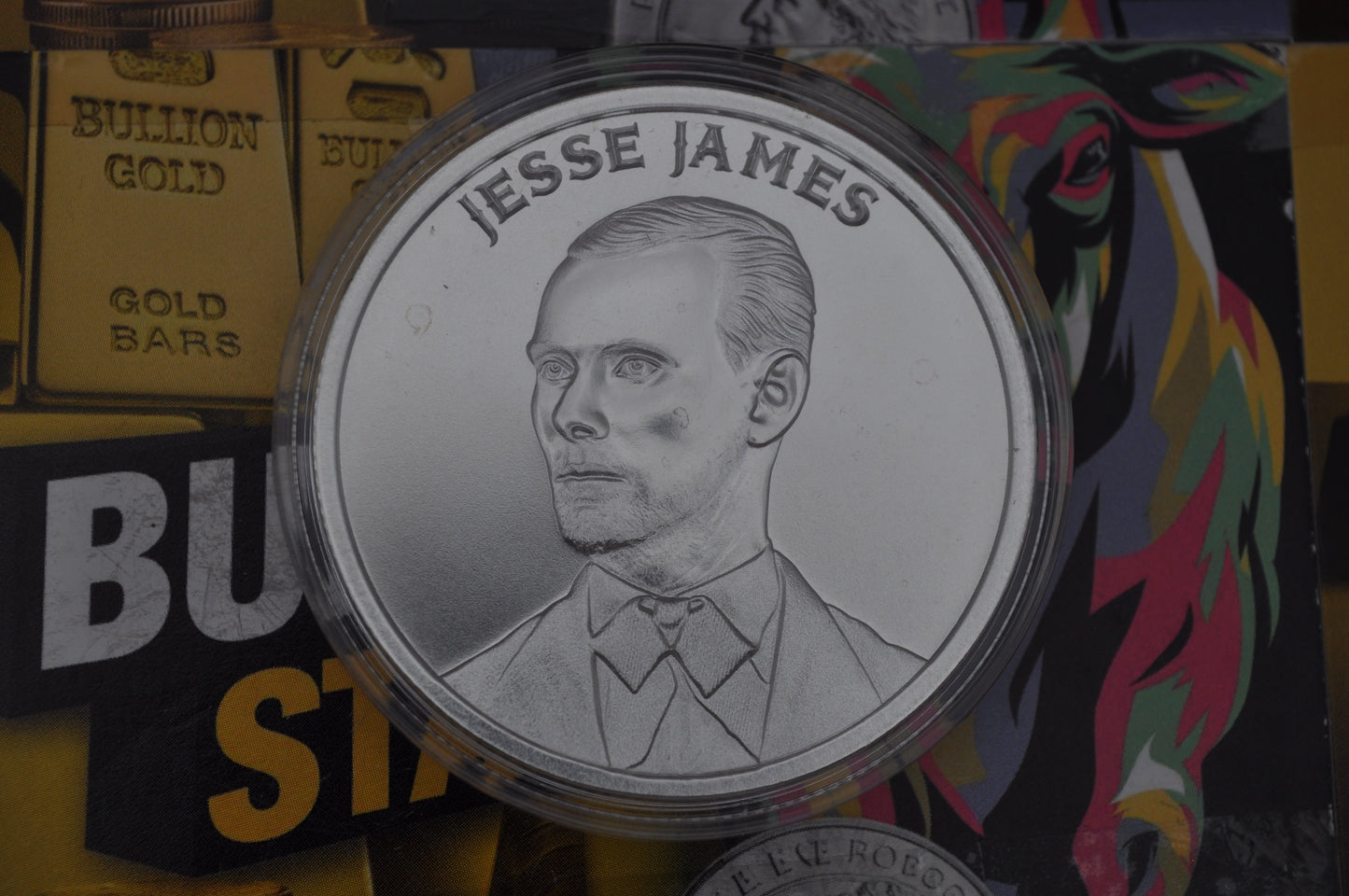 1oz Silver Jesse James Coin | Intaglio Mint | .999 Fine Silver | American Outlaws Series | In Capsule