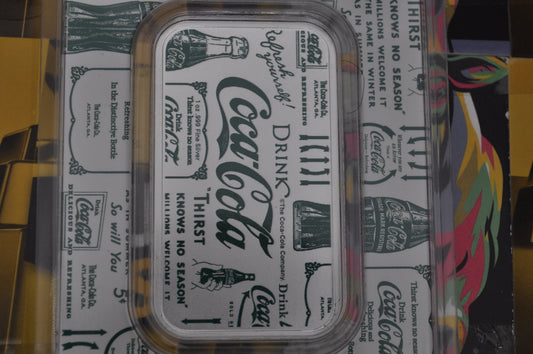 Coca-Cola® Vintage 1oz Silver Colorized Bar | .999 Fine Silver | In TEP