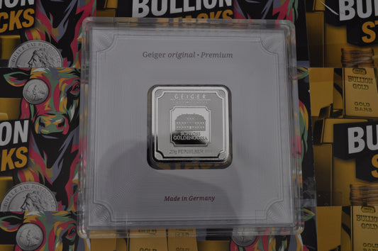 20g Geiger Edelmetalle Silver Square | .999 Fine Silver | Premium Security Bar in Capsule