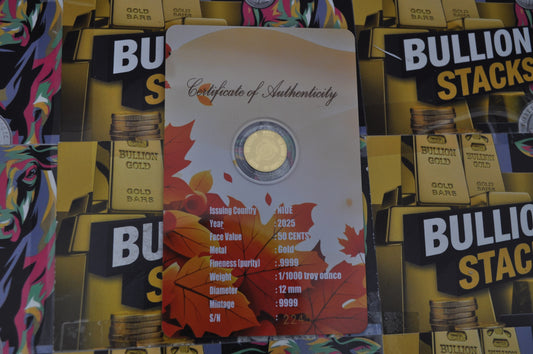 2025 Niue Maple Leaf | 1/1000th oz .9999 Fine Gold Coin | In Collectible Card