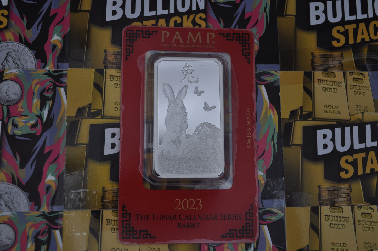 1oz Silver Bar - PAMP Suisse Lunar Calendar Series: Year of the Rabbit | .999 Fine Silver | In Assay