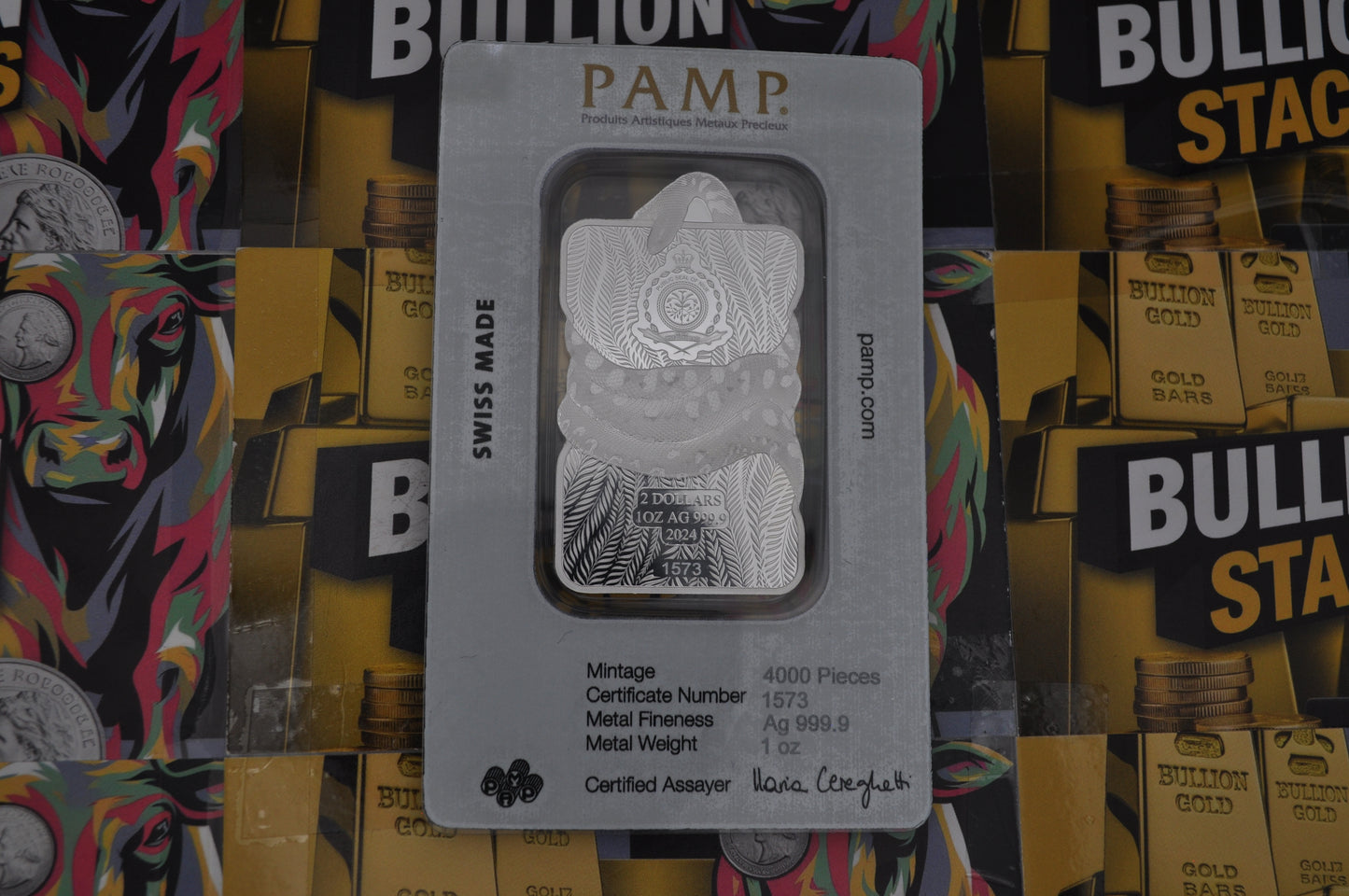 PAMP Nature’s Grip – Green Anaconda 1oz Silver Bar | .999 Fine Silver | Legal Tender
