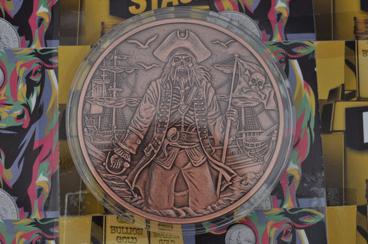 Captain Blackheart 5oz Antiqued Copper Round | New in Capsule | Pirate-Themed Collectible
