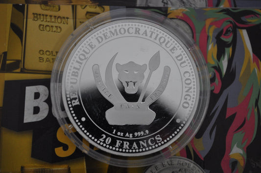 2025 DRC 20 Francs 1oz Silver Prehistoric Life: Megalodon (Colourised Edition)