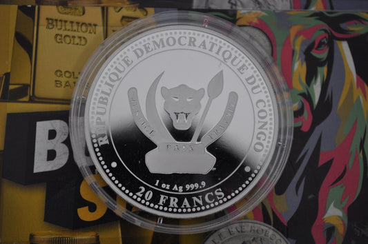 2025 DRC 20 Francs 1oz Silver Prehistoric Life: Megalodon (Bullion Edition)