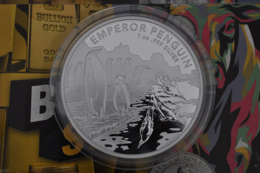 2023 Emperor Penguin 1oz Silver Coin - $1 Australian Antarctic Territory –  | Limited Mintage 25,000 | In Capsule