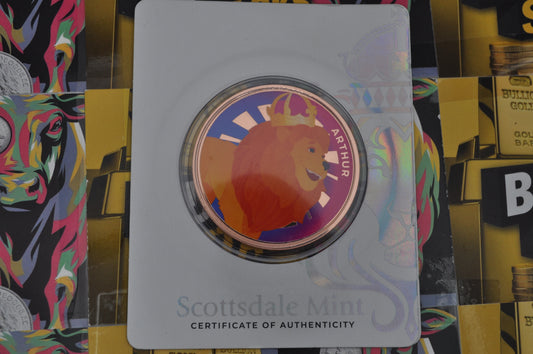 Scottsdale Crew Arthur the Lion | Colorized Collectible | 1oz Pure Copper
