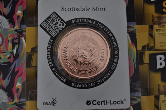 Scottsdale Crew Hamilton the Fox | Colorized Collectible | 1oz Pure Copper