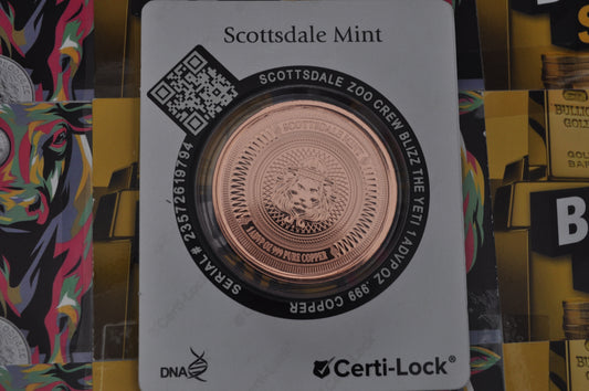 Scottsdale Crew Blizz the Yeti | Colorized Collectible | 1oz Pure Copper