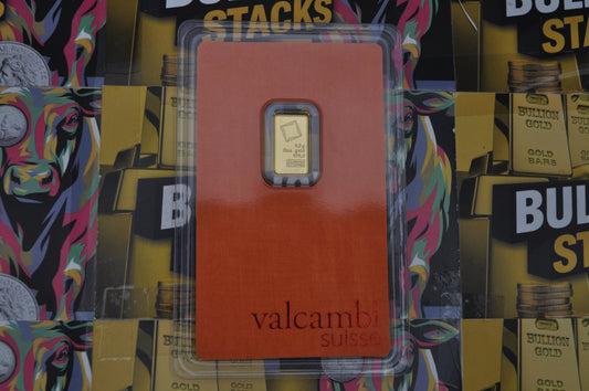 0.5g Valcambi Gold Bar | .9999 Fine Gold | Sealed Assay Card