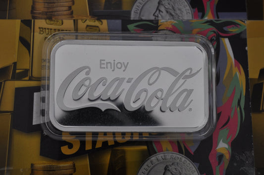 Coca-Cola® 1oz Silver Struck Bar | .999 Fine Silver | In Capsule | Official Licensed Collectible