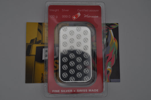 100g Argor-Heraeus Silver Bar – .999 Fine Silver (Sealed in Assay Card)