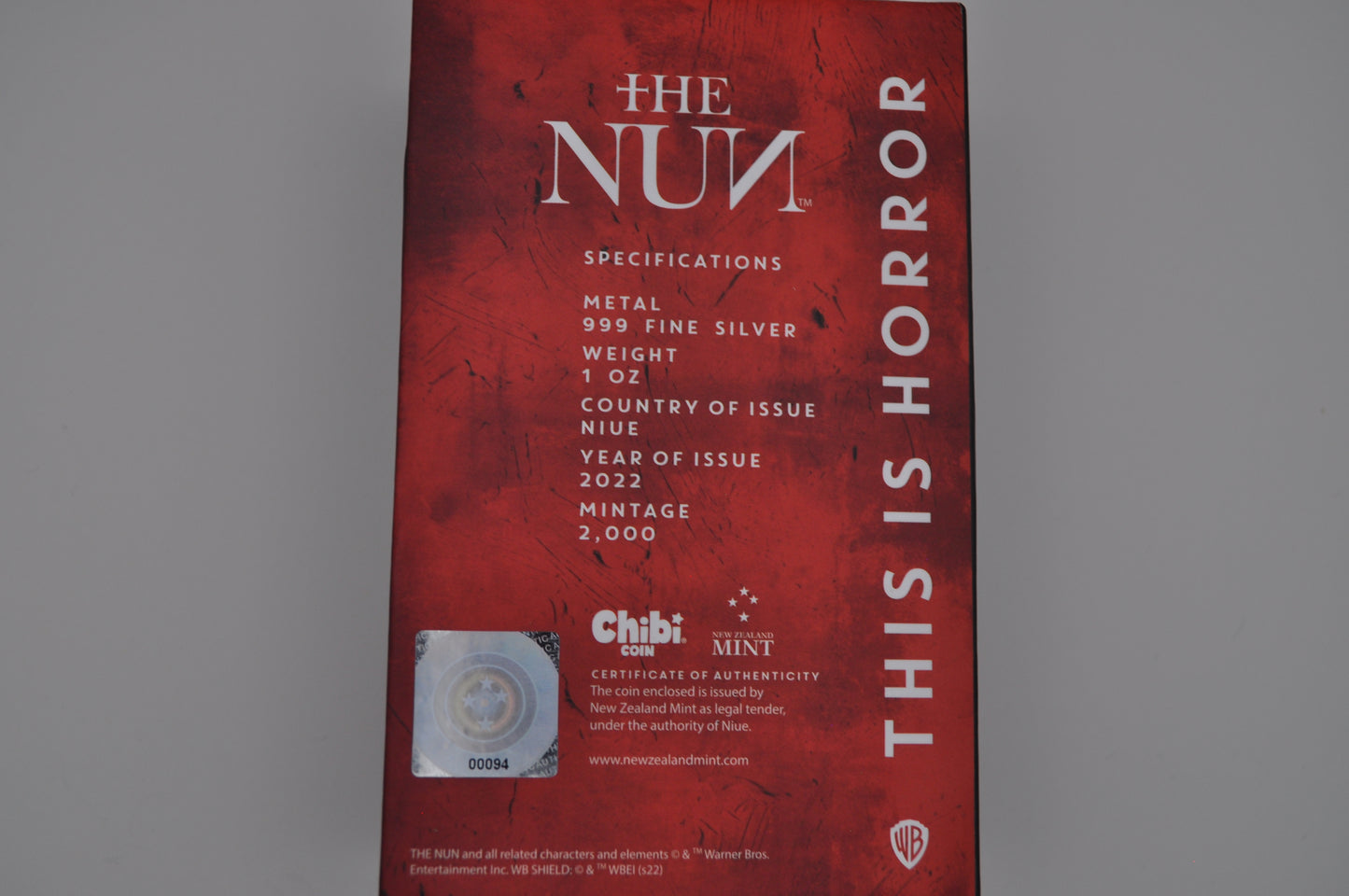 Niue 1oz The Nun Chibi Coin – “This is Horror” Series – .999 Fine Silver – Officially Licensed
