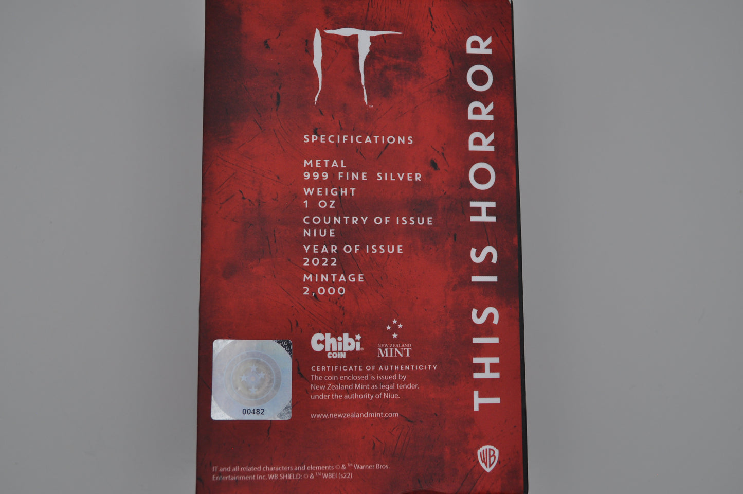 Niue 1oz IT Chibi Coin – “This is Horror” Series – .999 Fine Silver – Officially Licensed