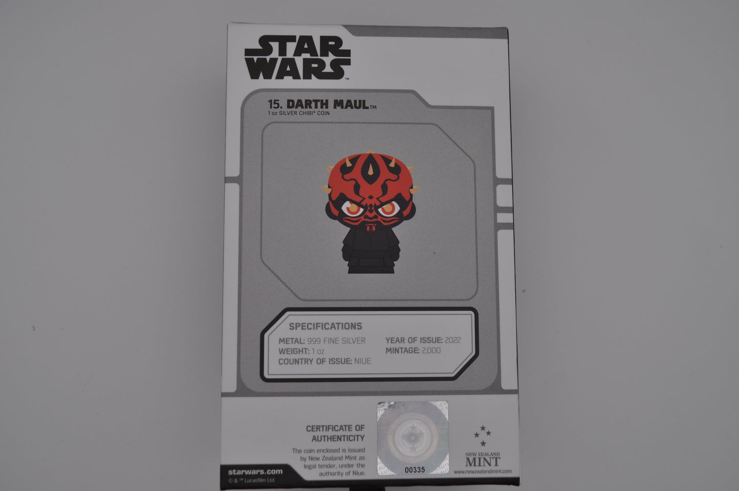 1oz Silver Star Wars™ Chibi® Coin – Darth Maul™ #15 (2022) | New Zealand Mint