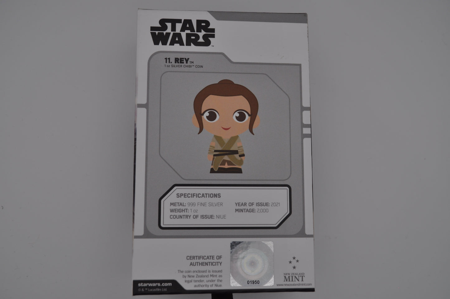 1oz Silver Star Wars™ Chibi® Coin – Rey™ #11 | New Zealand Mint