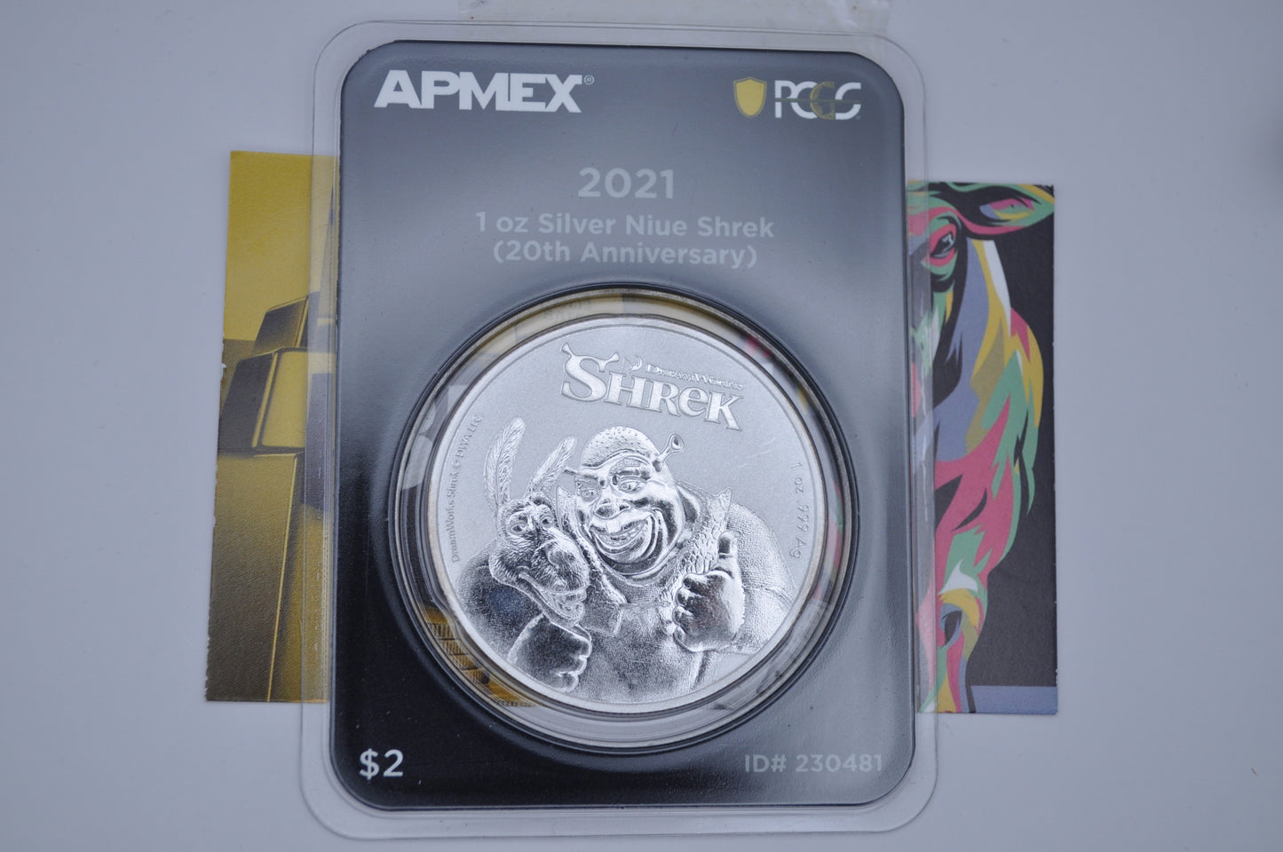 2021 Niue 1oz Silver $2 Shrek™ 20th Anniversary Coin (MD® Premier + PCGS FS)