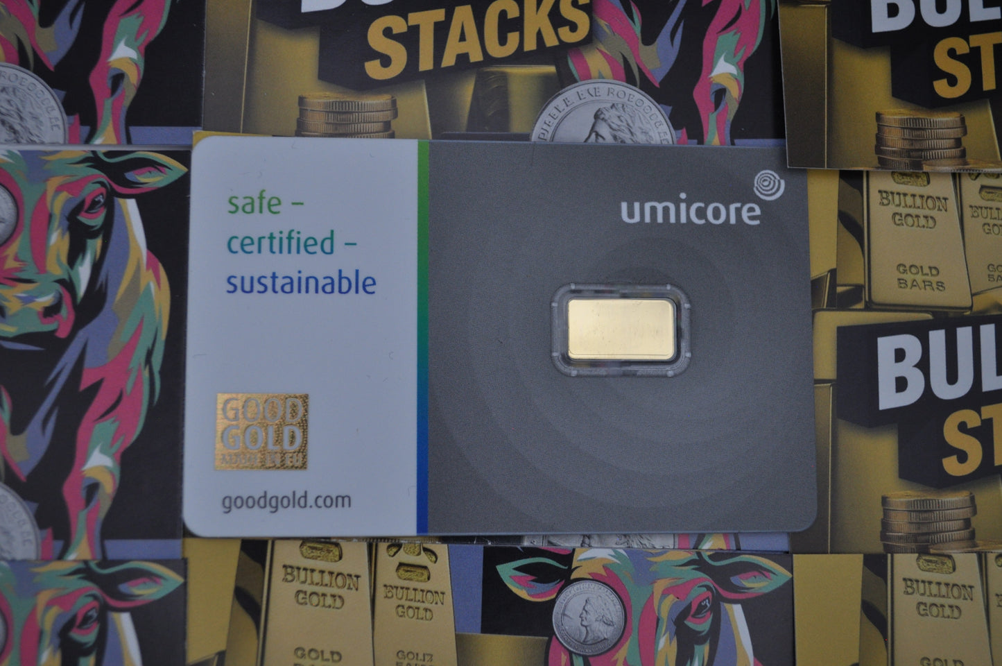 1g Gold Bar – Umicore | .9999 Fine Gold | Sealed Assay Card