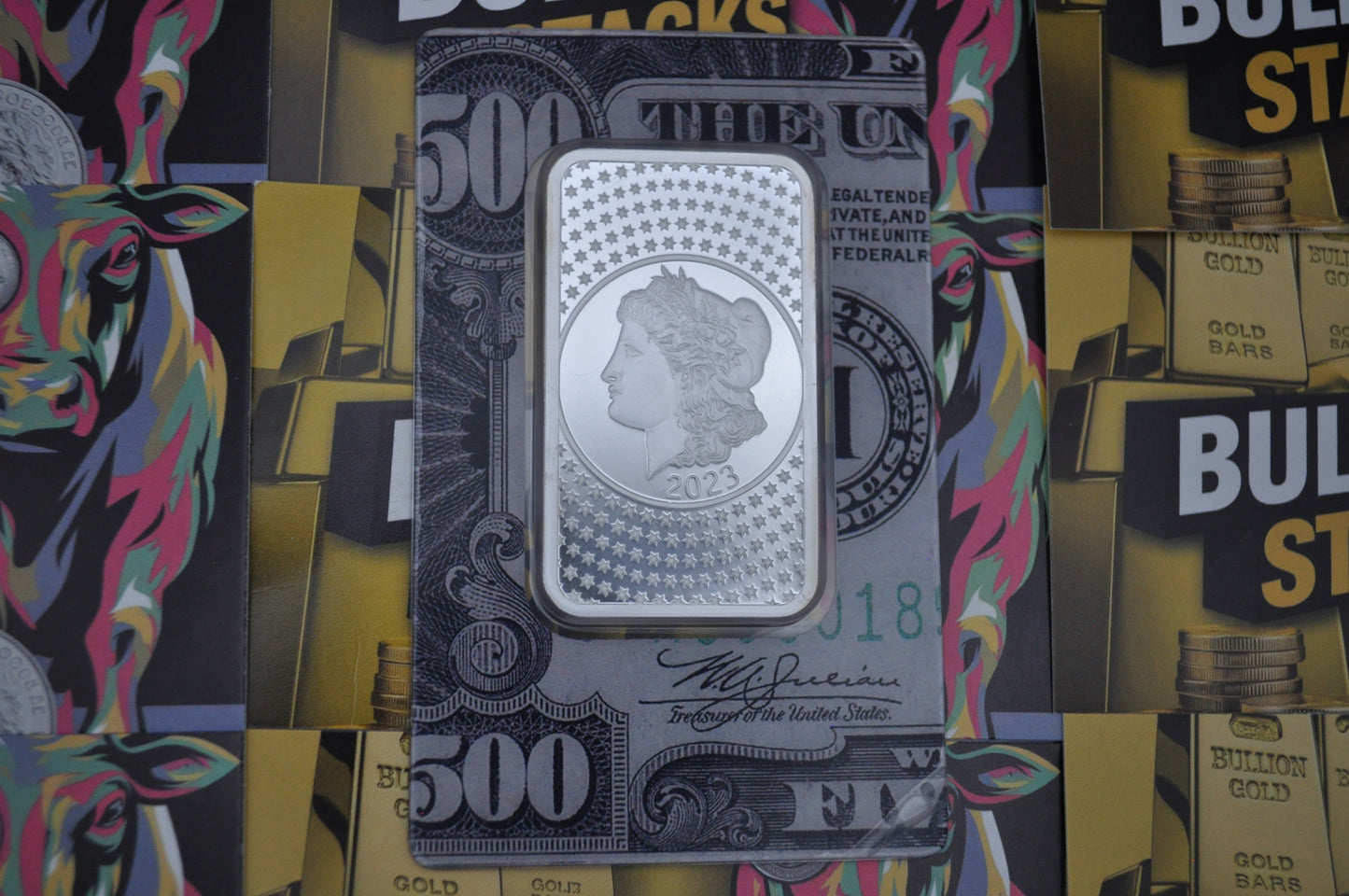 PAMP Suisse Morgan $500 Bill β 50g Silver Bar | .999 Fine Silver | In Assay Card