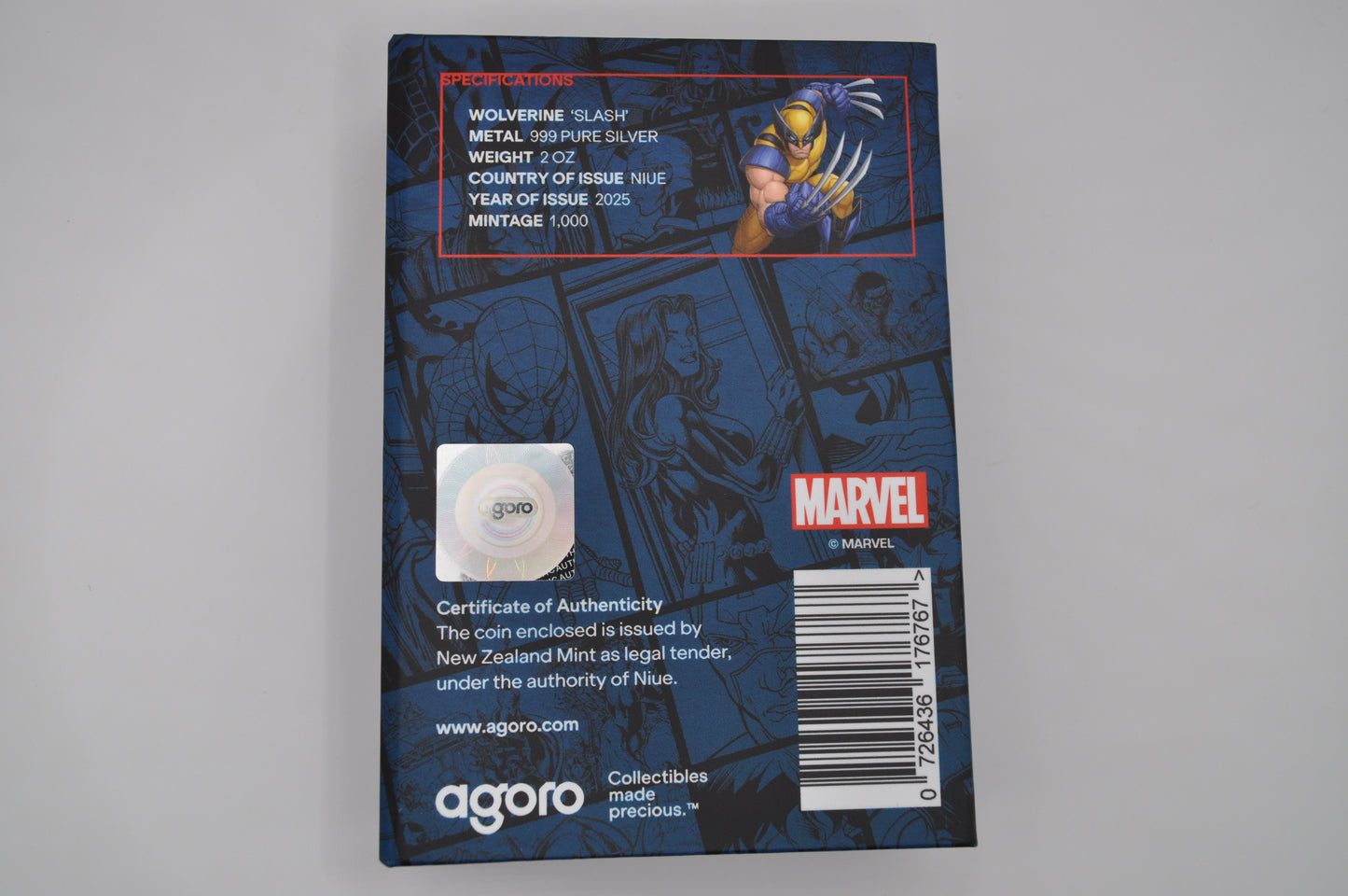 Marvel β Wolverine "Slash" 2oz Silver Collectible Coin | .999 Fine Silver | Agoro Official Release