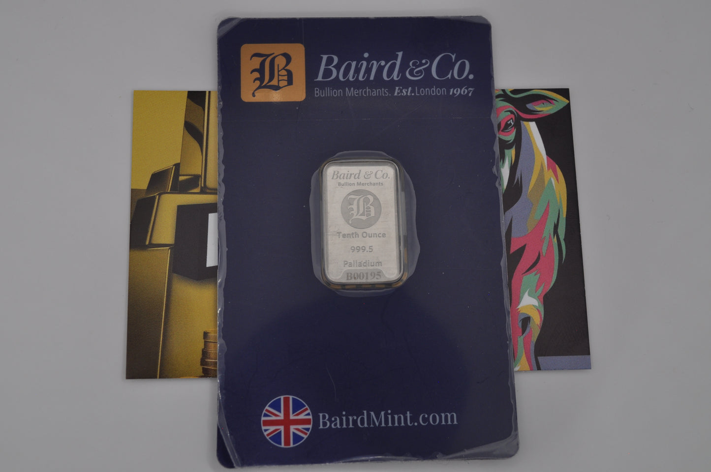 1/10oz Baird & Co Palladium Bar | .9995 Fine | Sealed in Assay Card
