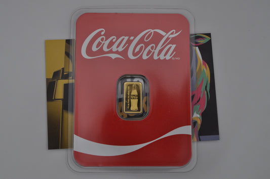 0.5g Gold Bar – Coca-Cola® | Officially Licensed | .9999 Fine Gold | TEP Assay Card