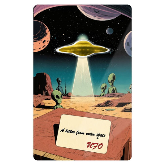 2026 Liberia UFO A Letter From Outer Space Shaped 1/1000 oz .9999 Gold Coin in Card