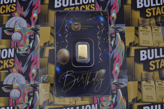 Germania Mint 1g Gold Bar – “Happy Birthday” Edition | .9999 Fine Gold