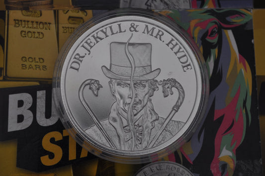 1oz Silver Dr. Jekyll & Mr. Hyde Coin | Intaglio Mint | Vintage Horror Series | .999 Fine | High Relief