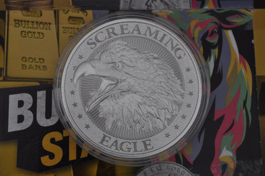 1oz Silver Screaming Eagle Coin | Intaglio Mint | .999 Fine Silver | High Relief | In Capsule