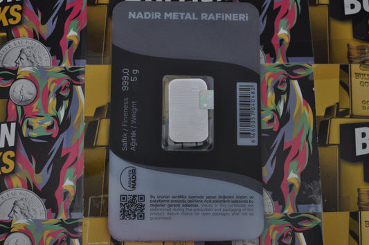 Nadir 5g Silver Bar | .999 Fine Silver | Sealed Assay Card