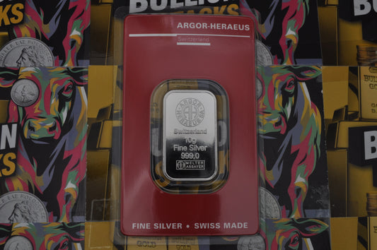 Argor-Heraeus 10g Silver Bar | .999 Fine Silver | Official Assay Card