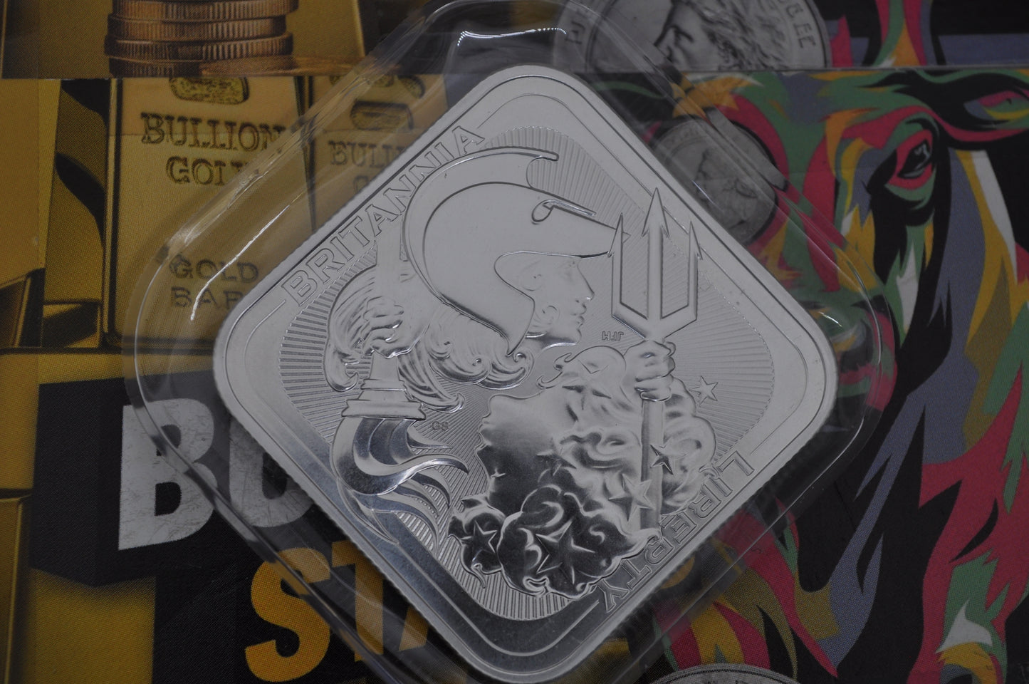 Royal Mint – Liberty & Britannia 1oz Silver Square Bar | .999 Fine Silver