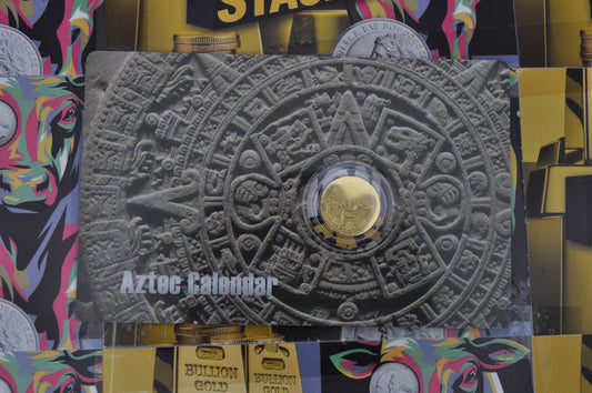 Niue 1/1000th oz Gold Aztec Calendar Coin in Card | Limited to 9,999 | .9999 Fine Gold