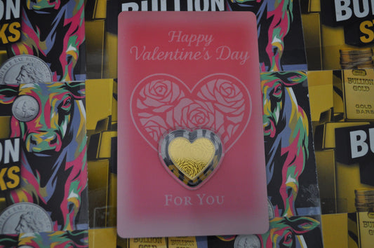 1/1000th oz Gold "Happy Valentine’s Day" Bar