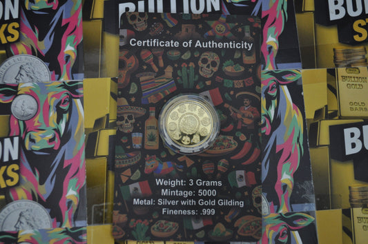 3g Silver Mexican Libertad Tribute (Gold Gilded)