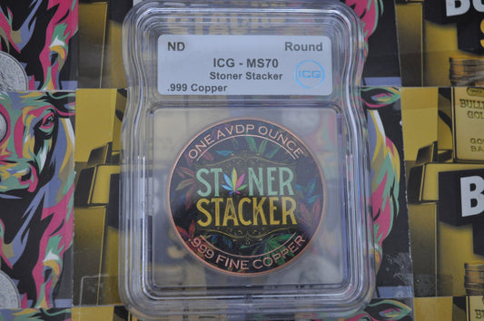 Stoner Stacker 1 oz Copper Round ICG MS70