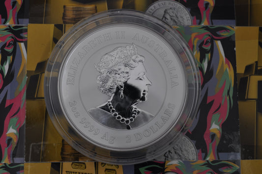 2023 2oz Year of the Rabbit Silver Coin | Perth Mint | Lunar Series III | .9999 Fine Silver