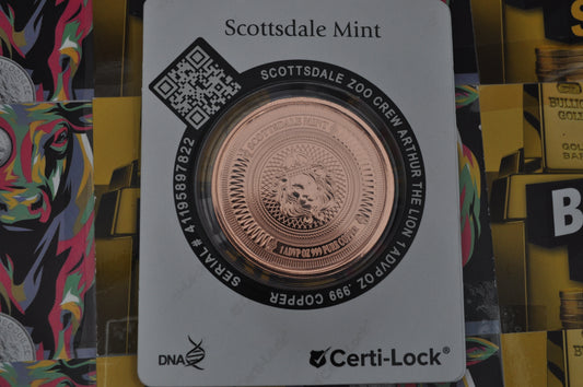 Scottsdale Crew Arthur the Lion | Colorized Collectible | 1oz Pure Copper