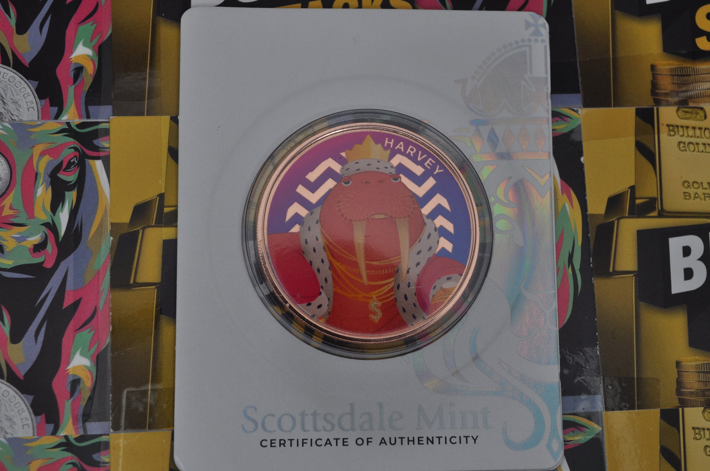 Scottsdale Crew Harvey the Walrus | Colorized Collectible | 1oz Pure Copper