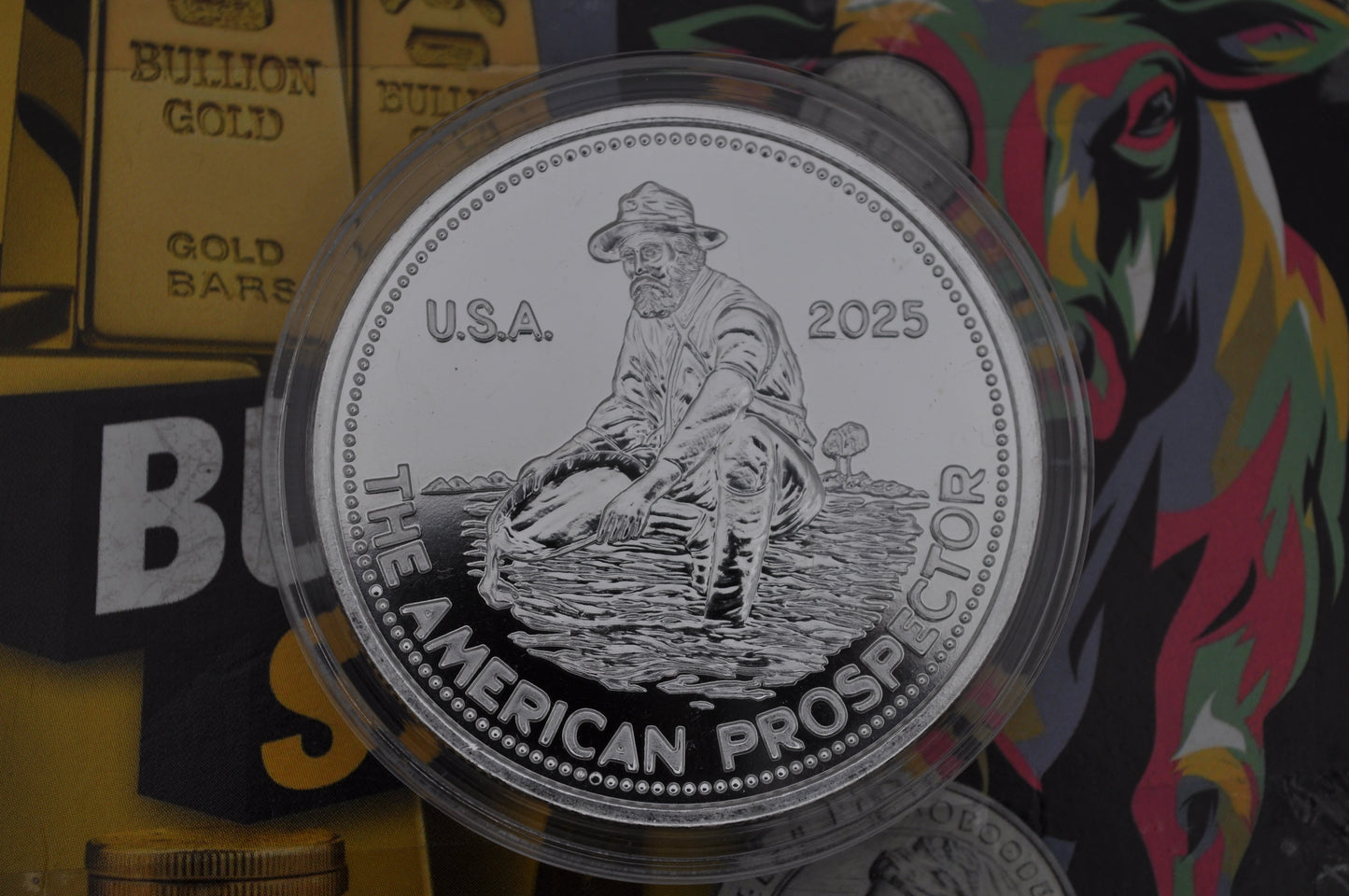 1oz American Prospector Silver Round | Engelhard | .999 Fine Silver Bullion