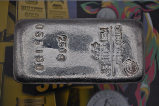 250g Umicore Silver Bar – .999 Fine Silver