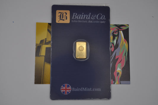 1g Gold Bar – Baird & Co – In Assay