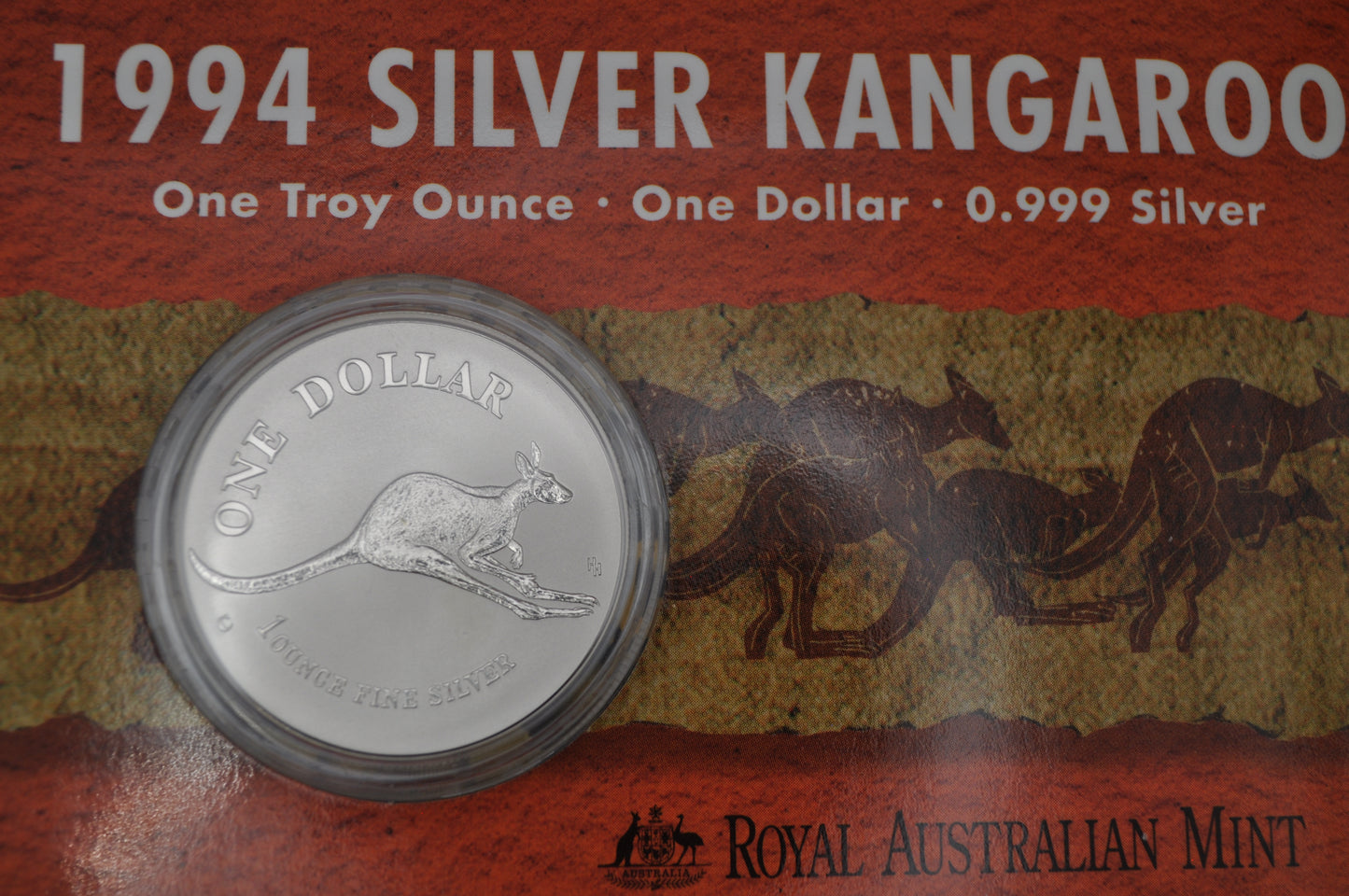 1994 1oz Silver Kangaroo Coin – Frosted Uncirculated – In Assay