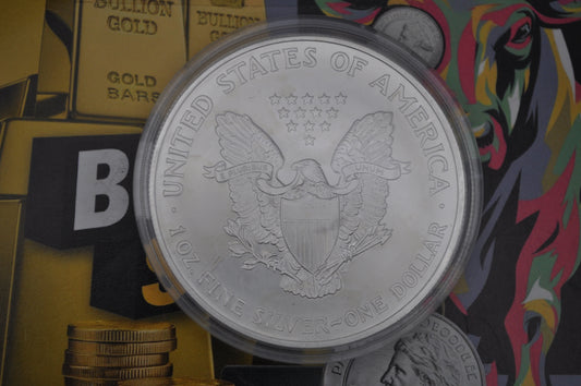2004 1oz American Silver Eagle – Monkey Privy Mark – .999 Fine Silver